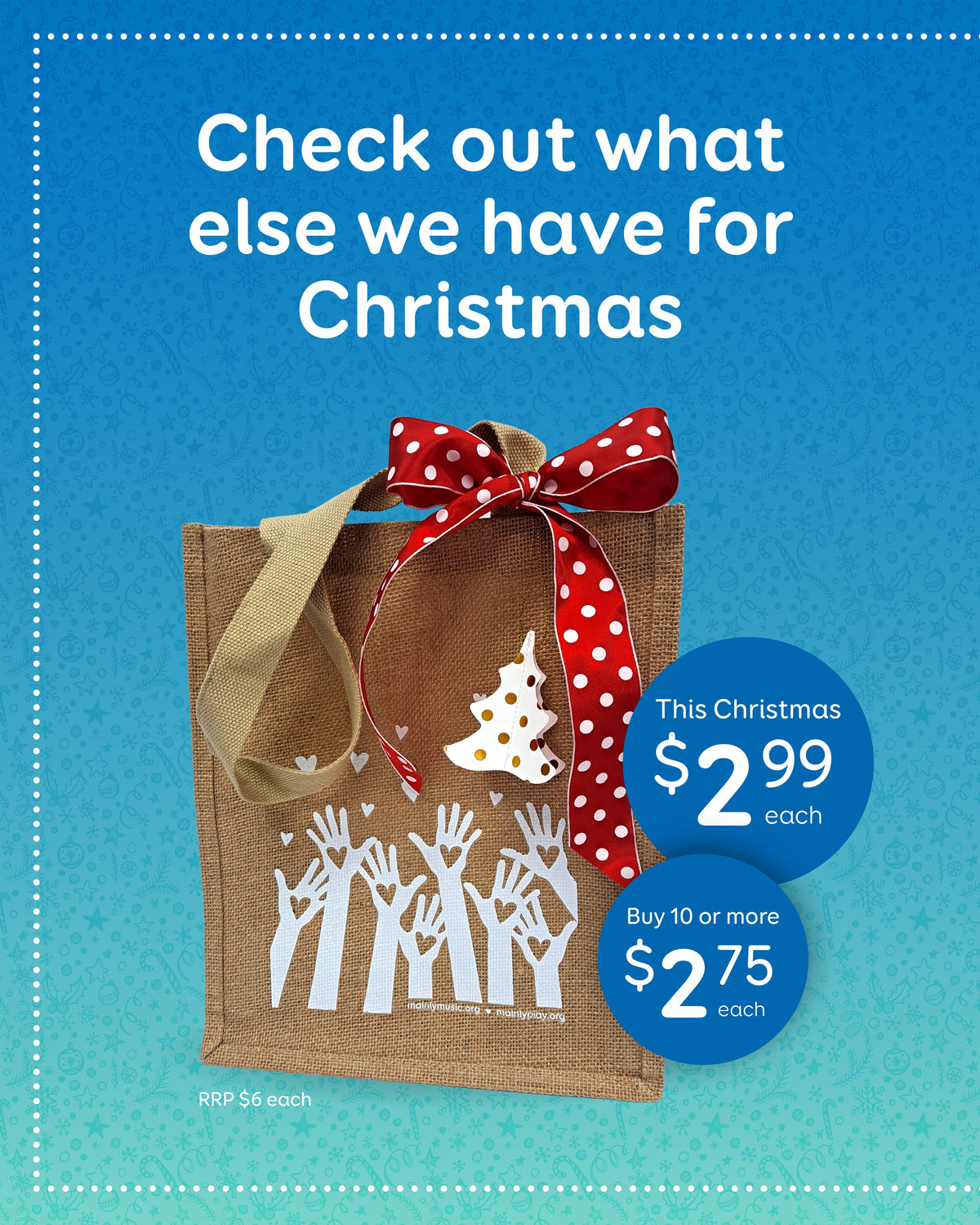 Christmas eco wrapping bag
